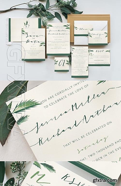 CM - Classy Tropical Wedding Invitation 614599