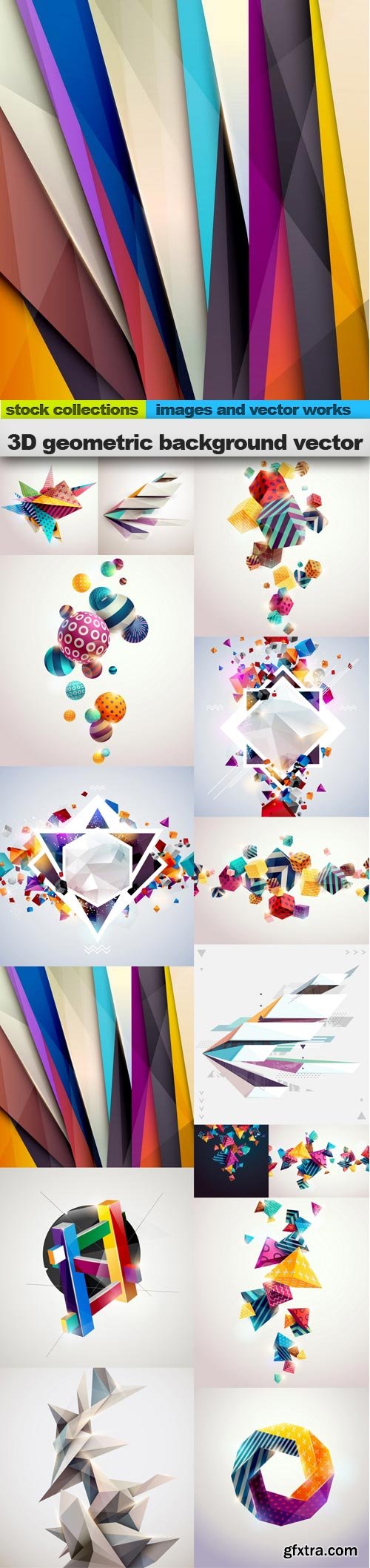 3D geometric background vector, &nbsp;15 x EPS