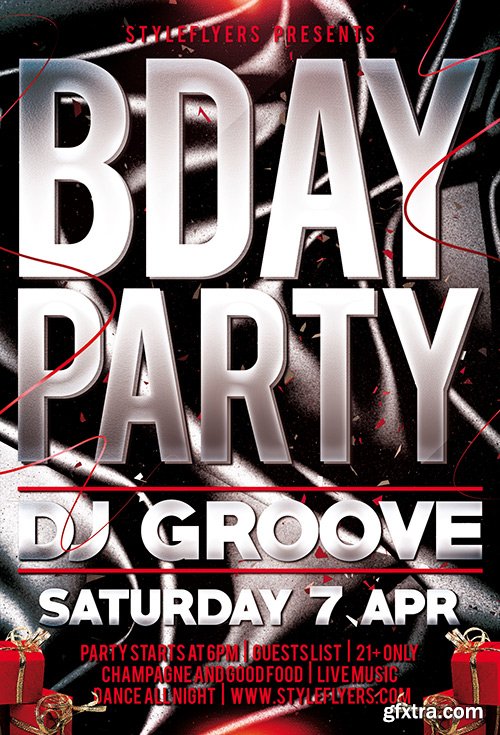 Birthday Party PSD Flyer Template + Facebook Cover