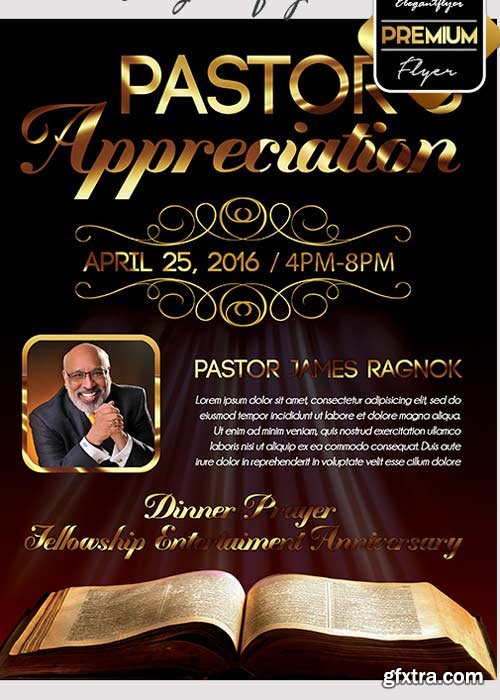 Pastor Appreciation Premium Flyer PSD Template + Facebook Cover