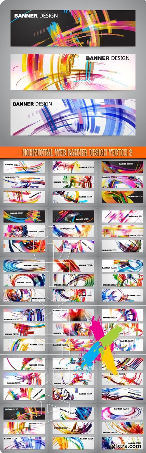 Horizontal web banner design vector 2