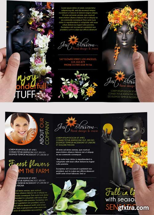 Floral Company Premium Tri-Fold PSD Brochure Template