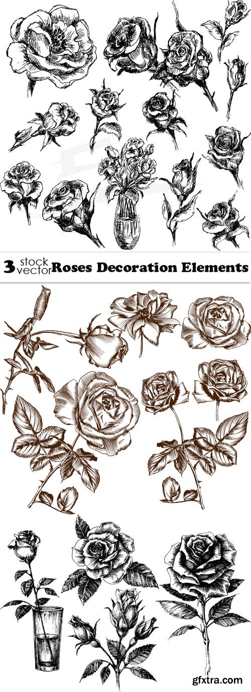 Vectors - Roses Decoration Elements