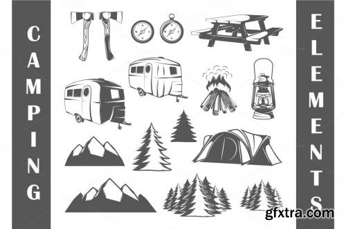 CreativeMarket 9 Camping logos templates 620033