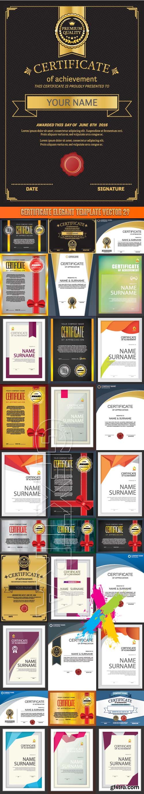 Certificate elegant template vector 29