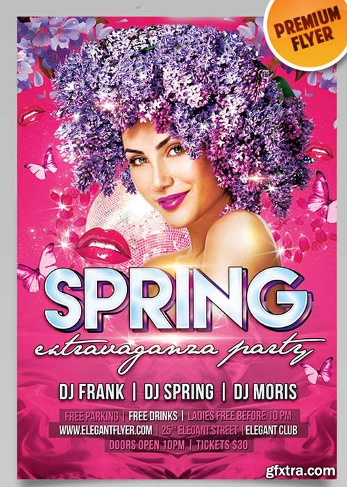 Spring Extravaganza Night Flyer PSD Template + Facebook Cover