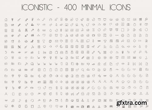 CreativeMarket Iconistic- 400 Minimal Line Icons 628670