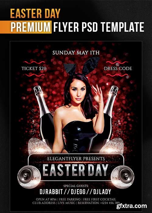 Easter Day V16 Flyer PSD Template + Facebook Cover