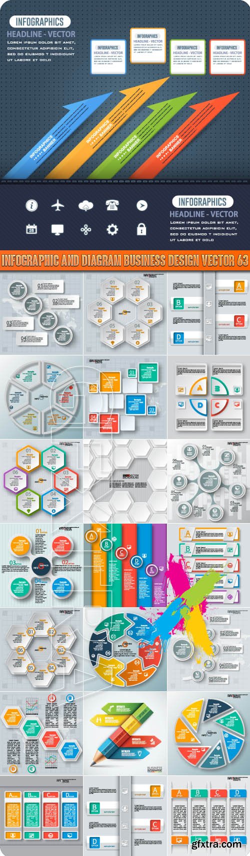 Infographic and diagram business design vector 63