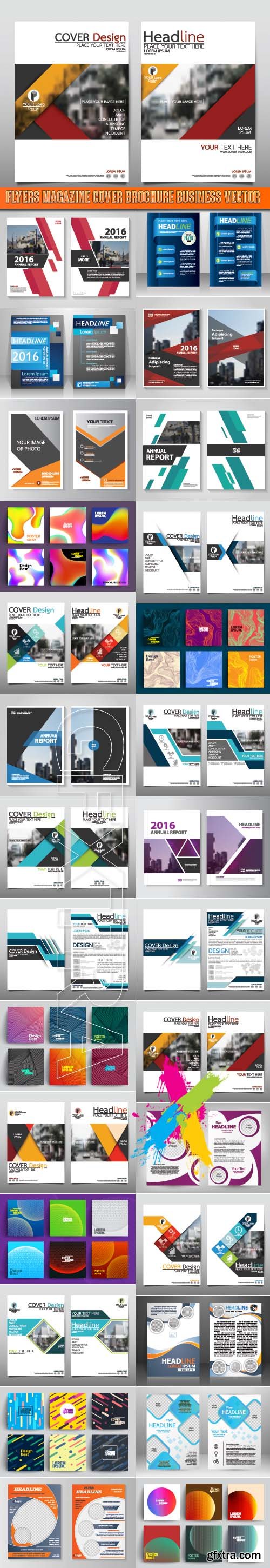 Flyers magazine cover brochure business vector