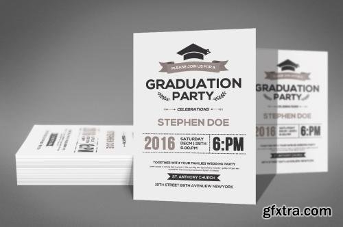 CreativeMarket Simple Graduation Invitation 607560