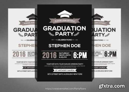 CreativeMarket Simple Graduation Invitation 607560