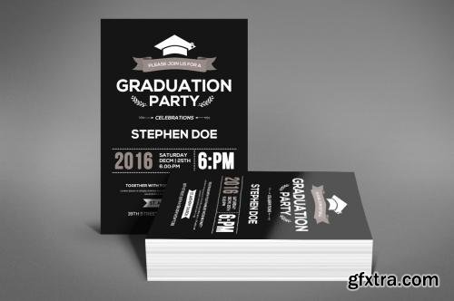 CreativeMarket Simple Graduation Invitation 607560