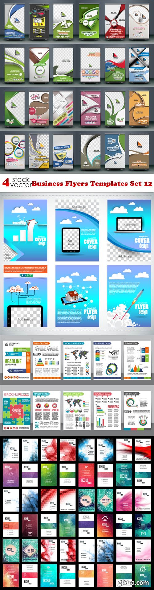 Vectors - Business Flyers Templates Set 12