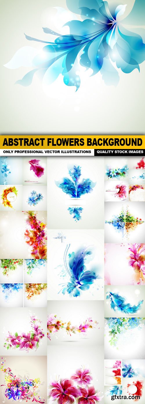 Abstract Flowers Background - 25 Vector