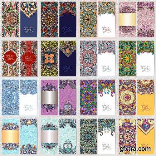 Collection banner flyer template ethnicity calligraphic drawing decoration 5-25 EPS