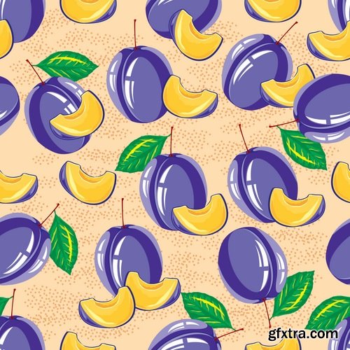 Collection background is vegetable fruit berry wallpaper pattern 25 EPS