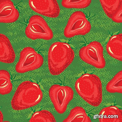 Collection background is vegetable fruit berry wallpaper pattern 25 EPS