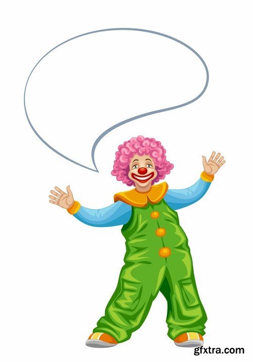 Collection of vector illustration image joker clown cap cartoon character 3-25 Eps