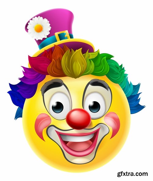 Collection of vector illustration image joker clown cap cartoon character 3-25 Eps