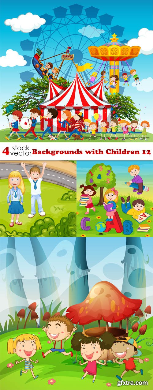 Vectors - Backgrounds with Children 12