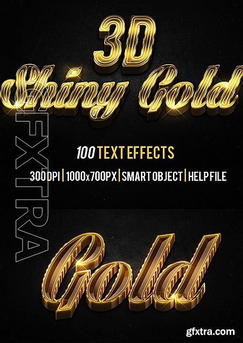 GraphicRiver - 100 3D Shiny Gold Text Effects