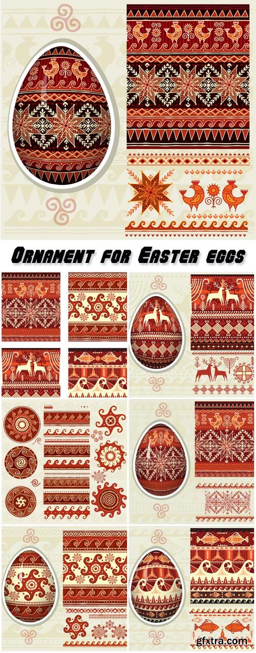 Traditional folk ornament for Easter eggs