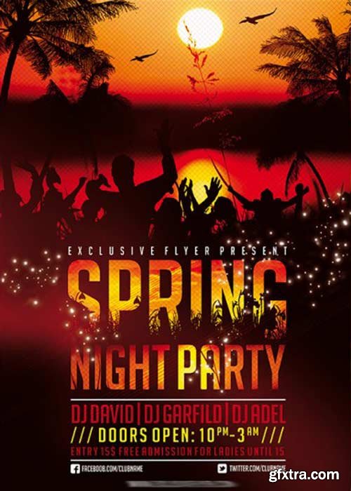 Spring Night Party V5 Premium Flyer Template