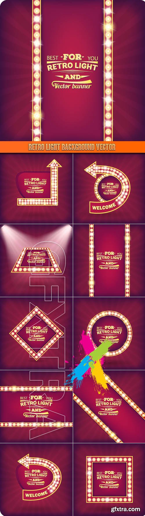 Retro light background vector