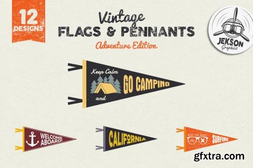 CreativeMarket Adventure Pennants & Vintage Flags 586816