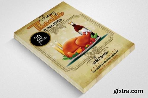 CreativeMarket 7 Thanks Giving Party Flyer Bundle 614634