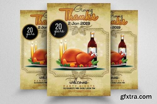 CreativeMarket 7 Thanks Giving Party Flyer Bundle 614634