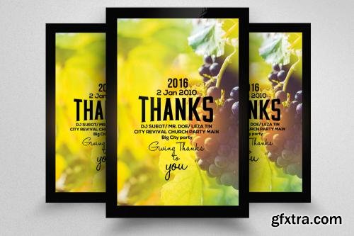 CreativeMarket 7 Thanks Giving Party Flyer Bundle 614634