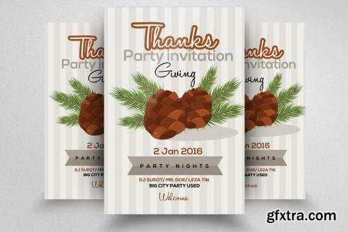 CreativeMarket 7 Thanks Giving Party Flyer Bundle 614634