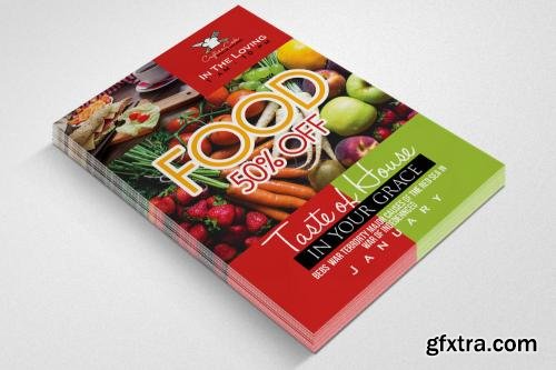 CreativeMarket Vegetarian Food Resturant Flyer 608128