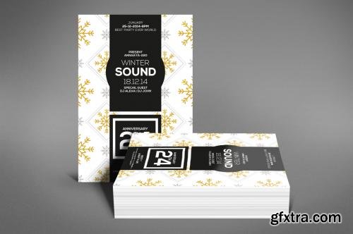 CreativeMarket Winter Sound Party Flyer Template 609145