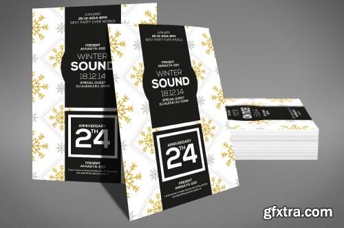 CreativeMarket Winter Sound Party Flyer Template 609145