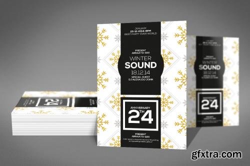 CreativeMarket Winter Sound Party Flyer Template 609145