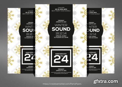 CreativeMarket Winter Sound Party Flyer Template 609145