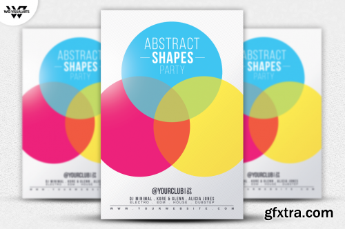 CreativeMarket MINIMAL SHAPES Flyer Template 622371