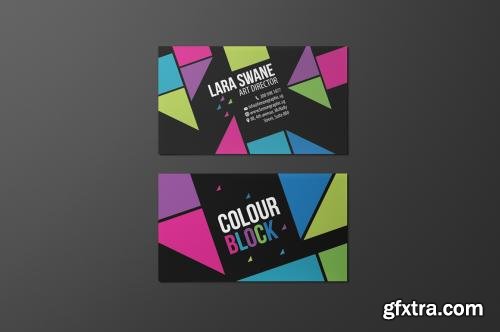 CreativeMarket Colour block business card design 614844