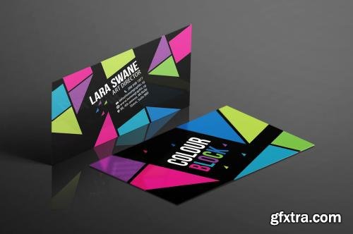 CreativeMarket Colour block business card design 614844