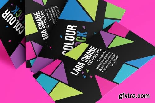 CreativeMarket Colour block business card design 614844