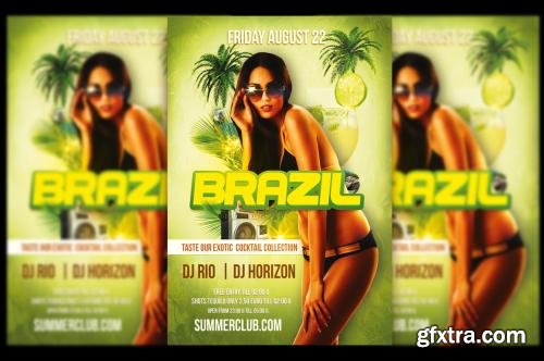 CreativeMarket Brazil Night Party Flyer 605937