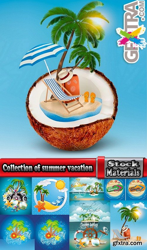 Collection of summer vacation travel holiday vacation flyer banner poster 25 EPS