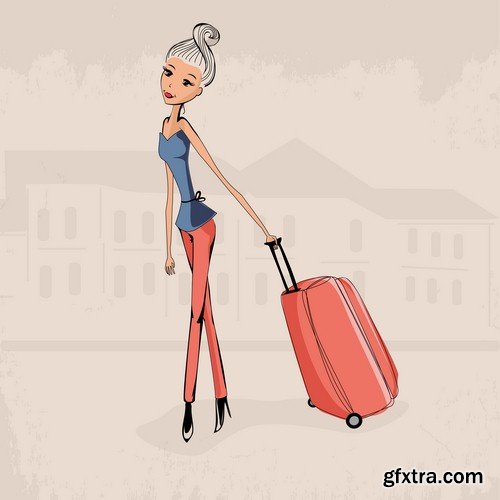 Girl with a suitcase