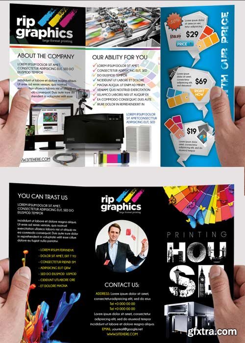 Printing Company Premium Tri-Fold PSD Brochure Template