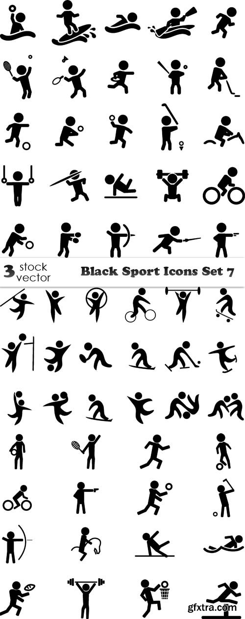 Vectors - Black Sport Icons Set 7