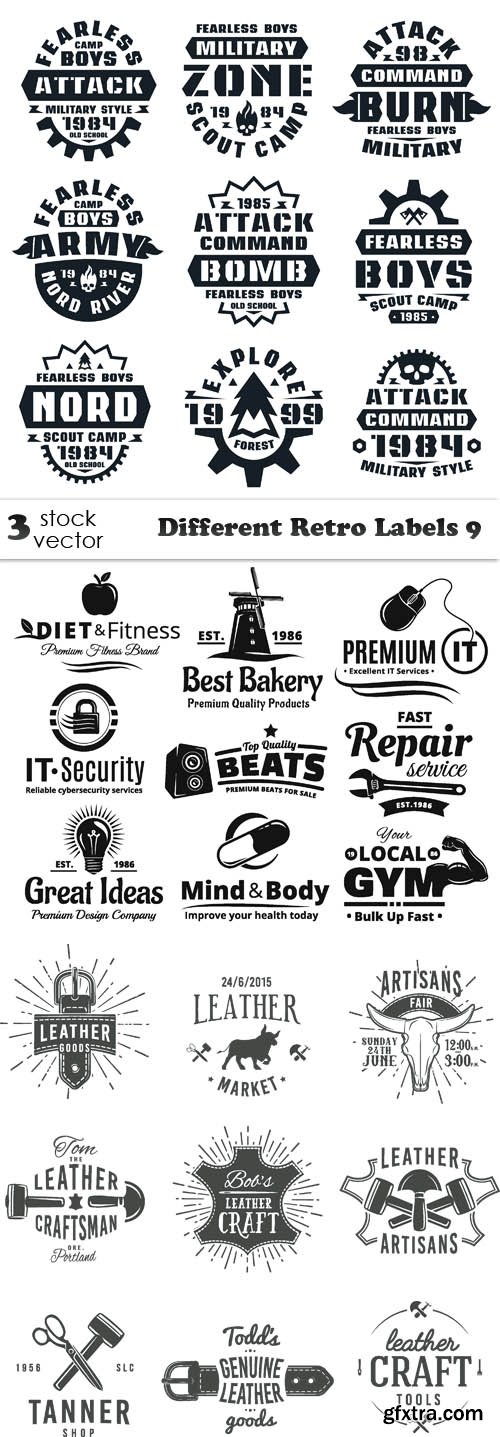 Vectors - Different Retro Labels 9