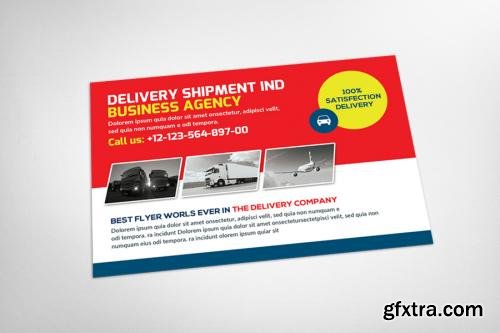 CreativeMarket Delivery Shipment Postcard Template 615050